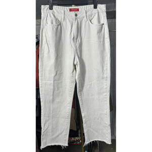 Guess Jeans Woman’s 30 White Denim Raw Hem